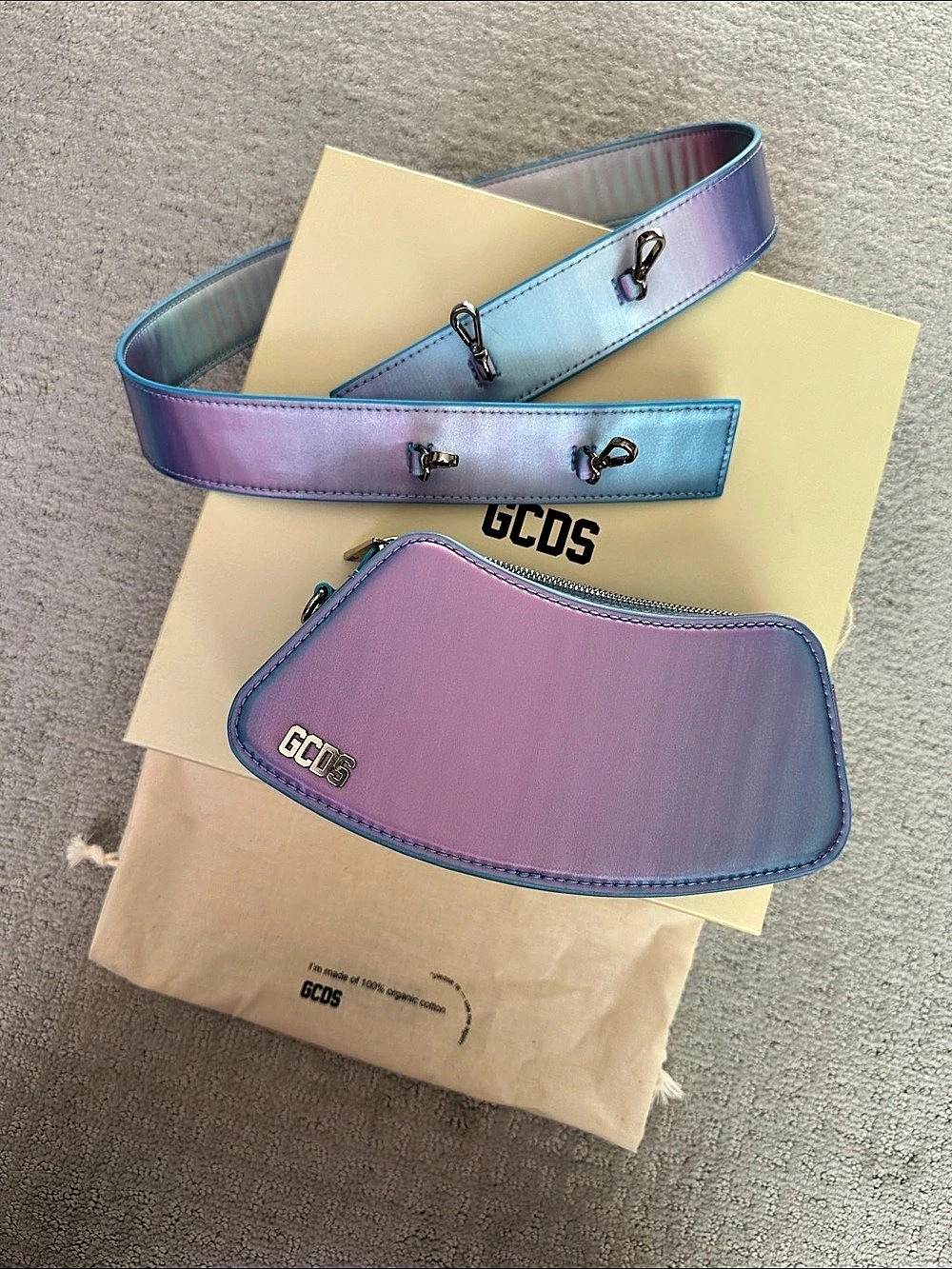 GCDS Comma Holographic Shoulder Bag - Picture 1 of 11